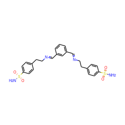 NS(=O)(=O)c1ccc(CC/N=C/c2cccc(/C=N/CCc3ccc(S(N)(=O)=O)cc3)c2)cc1 ZINC001772578557