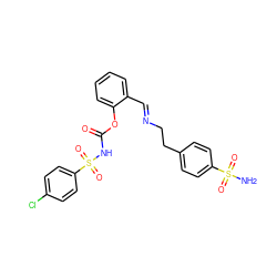 NS(=O)(=O)c1ccc(CC/N=C/c2ccccc2OC(=O)NS(=O)(=O)c2ccc(Cl)cc2)cc1 ZINC000028968169