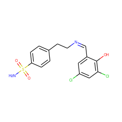 NS(=O)(=O)c1ccc(CC/N=C\c2cc(Cl)cc(Cl)c2O)cc1 ZINC000255690720