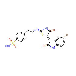 NS(=O)(=O)c1ccc(CC/N=C2/NC(=O)/C(=C3/C(=O)Nc4ccc(Br)cc43)S2)cc1 ZINC001772576859