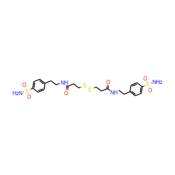 NS(=O)(=O)c1ccc(CCNC(=O)CCSSCCC(=O)NCCc2ccc(S(N)(=O)=O)cc2)cc1 ZINC000014947478