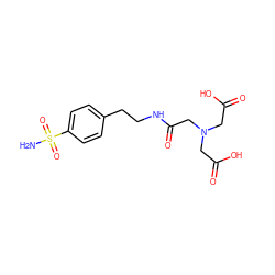 NS(=O)(=O)c1ccc(CCNC(=O)CN(CC(=O)O)CC(=O)O)cc1 ZINC000013472904