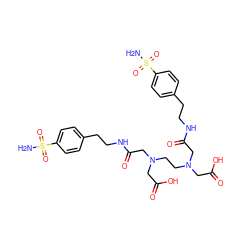 NS(=O)(=O)c1ccc(CCNC(=O)CN(CCN(CC(=O)O)CC(=O)NCCc2ccc(S(N)(=O)=O)cc2)CC(=O)O)cc1 ZINC000029246275