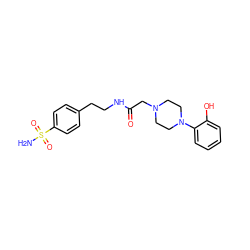 NS(=O)(=O)c1ccc(CCNC(=O)CN2CCN(c3ccccc3O)CC2)cc1 ZINC000058123647