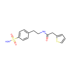 NS(=O)(=O)c1ccc(CCNC(=O)Cc2cccs2)cc1 ZINC000000031727