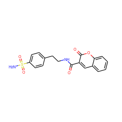 NS(=O)(=O)c1ccc(CCNC(=O)c2cc3ccccc3oc2=O)cc1 ZINC000004749745