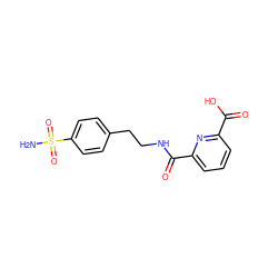 NS(=O)(=O)c1ccc(CCNC(=O)c2cccc(C(=O)O)n2)cc1 ZINC000013799108