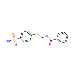 NS(=O)(=O)c1ccc(CCNC(=O)c2ccccc2)cc1 ZINC000000172705