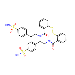 NS(=O)(=O)c1ccc(CCNC(=O)c2ccccc2SSc2ccccc2C(=O)NCCc2ccc(S(N)(=O)=O)cc2)cc1 ZINC000027981253