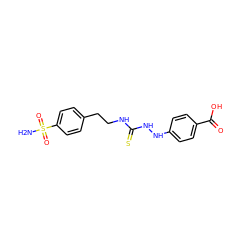 NS(=O)(=O)c1ccc(CCNC(=S)NNc2ccc(C(=O)O)cc2)cc1 ZINC000028344918