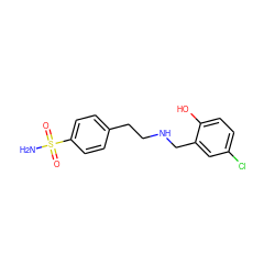 NS(=O)(=O)c1ccc(CCNCc2cc(Cl)ccc2O)cc1 ZINC000063201867