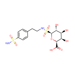 NS(=O)(=O)c1ccc(CCNS(=O)(=O)[C@@H]2O[C@H](C(=O)O)[C@H](O)[C@H](O)[C@H]2O)cc1 ZINC000049793962