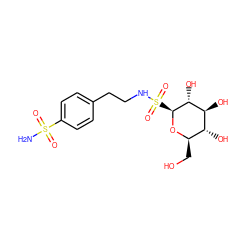 NS(=O)(=O)c1ccc(CCNS(=O)(=O)[C@@H]2O[C@H](CO)[C@@H](O)[C@H](O)[C@H]2O)cc1 ZINC000049066679