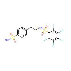 NS(=O)(=O)c1ccc(CCNS(=O)(=O)c2c(F)c(F)c(F)c(F)c2F)cc1 ZINC000013835297