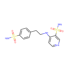 NS(=O)(=O)c1ccc(CCNc2ccncc2S(N)(=O)=O)cc1 ZINC000049803755