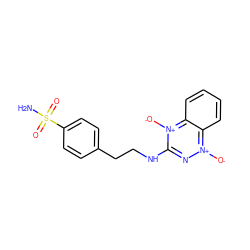 NS(=O)(=O)c1ccc(CCNc2n[n+]([O-])c3ccccc3[n+]2[O-])cc1 ZINC001772624993