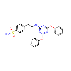 NS(=O)(=O)c1ccc(CCNc2nc(Oc3ccccc3)nc(Oc3ccccc3)n2)cc1 ZINC000028472664