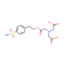 NS(=O)(=O)c1ccc(CCOC(=O)CN(CC(=O)O)CC(=O)O)cc1 ZINC000013472918