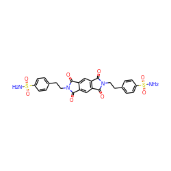 NS(=O)(=O)c1ccc(CCn2c(=O)c3cc4c(=O)n(CCc5ccc(S(N)(=O)=O)cc5)c(=O)c4cc3c2=O)cc1 ZINC001772586105