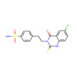 NS(=O)(=O)c1ccc(CCn2c(=S)[nH]c3ccc(Cl)cc3c2=O)cc1 ZINC000003043415