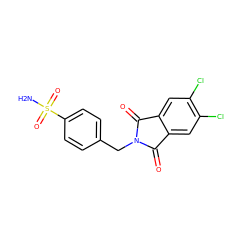 NS(=O)(=O)c1ccc(CN2C(=O)c3cc(Cl)c(Cl)cc3C2=O)cc1 ZINC000096905483