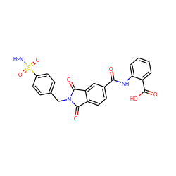 NS(=O)(=O)c1ccc(CN2C(=O)c3ccc(C(=O)Nc4ccccc4C(=O)O)cc3C2=O)cc1 ZINC000653788014