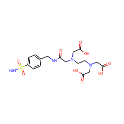 NS(=O)(=O)c1ccc(CNC(=O)CN(CCN(CC(=O)O)CC(=O)O)CC(=O)O)cc1 ZINC000022925464