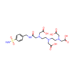 NS(=O)(=O)c1ccc(CNC(=O)CN(CCN(CCN(CC(=O)O)CC(=O)O)CC(=O)O)CC(=O)O)cc1 ZINC000029246553