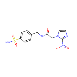 NS(=O)(=O)c1ccc(CNC(=O)Cn2ccnc2[N+](=O)[O-])cc1 ZINC000103290171