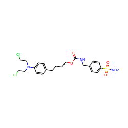 NS(=O)(=O)c1ccc(CNC(=O)OCCCCc2ccc(N(CCCl)CCCl)cc2)cc1 ZINC001772646305