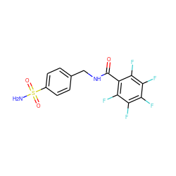 NS(=O)(=O)c1ccc(CNC(=O)c2c(F)c(F)c(F)c(F)c2F)cc1 ZINC000006332636