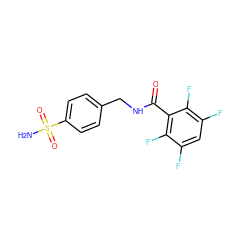 NS(=O)(=O)c1ccc(CNC(=O)c2c(F)c(F)cc(F)c2F)cc1 ZINC000013561054