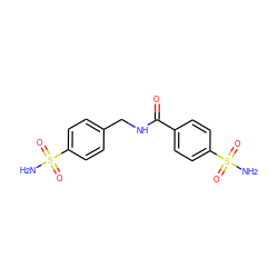 NS(=O)(=O)c1ccc(CNC(=O)c2ccc(S(N)(=O)=O)cc2)cc1 ZINC000029479281