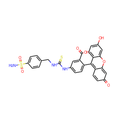 NS(=O)(=O)c1ccc(CNC(=S)Nc2ccc(-c3c4ccc(=O)cc-4oc4cc(O)ccc34)c(C(=O)O)c2)cc1 ZINC000142993623