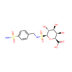 NS(=O)(=O)c1ccc(CNS(=O)(=O)[C@@H]2O[C@H](C(=O)O)[C@H](O)[C@H](O)[C@H]2O)cc1 ZINC000049067692