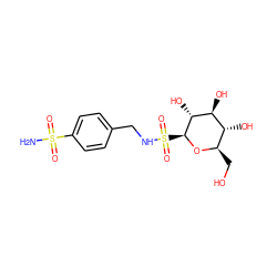 NS(=O)(=O)c1ccc(CNS(=O)(=O)[C@@H]2O[C@H](CO)[C@@H](O)[C@H](O)[C@H]2O)cc1 ZINC000049113805