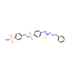 NS(=O)(=O)c1ccc(CNS(=O)(=O)c2ccc(N/C(S)=N/CCc3ccccc3)cc2)cc1 ZINC000028520396