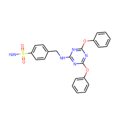 NS(=O)(=O)c1ccc(CNc2nc(Oc3ccccc3)nc(Oc3ccccc3)n2)cc1 ZINC000028470229