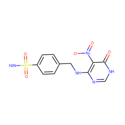 NS(=O)(=O)c1ccc(CNc2nc[nH]c(=O)c2[N+](=O)[O-])cc1 ZINC000058649836