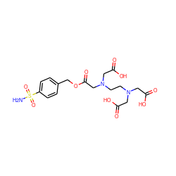 NS(=O)(=O)c1ccc(COC(=O)CN(CCN(CC(=O)O)CC(=O)O)CC(=O)O)cc1 ZINC000022925503