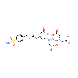 NS(=O)(=O)c1ccc(COC(=O)CN(CCN(CCN(CC(=O)O)CC(=O)O)CC(=O)O)CC(=O)O)cc1 ZINC000029250726