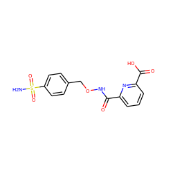 NS(=O)(=O)c1ccc(CONC(=O)c2cccc(C(=O)O)n2)cc1 ZINC000026578336