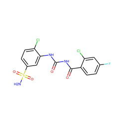 NS(=O)(=O)c1ccc(Cl)c(NC(=O)NC(=O)c2ccc(F)cc2Cl)c1 ZINC000013673960