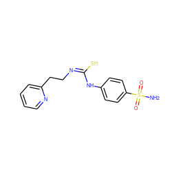 NS(=O)(=O)c1ccc(N/C(S)=N\CCc2ccccn2)cc1 ZINC000005741313