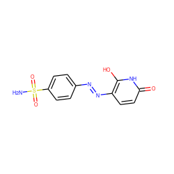 NS(=O)(=O)c1ccc(N=Nc2ccc(=O)[nH]c2O)cc1 ZINC000253947132