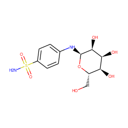 NS(=O)(=O)c1ccc(N[C@@H]2O[C@@H](CO)[C@H](O)[C@H](O)[C@@H]2O)cc1 ZINC000095613175