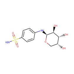 NS(=O)(=O)c1ccc(N[C@@H]2OC[C@@H](O)[C@@H](O)[C@@H]2O)cc1 ZINC000005159181