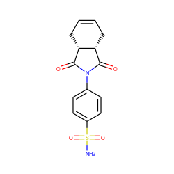 NS(=O)(=O)c1ccc(N2C(=O)[C@H]3CC=CC[C@H]3C2=O)cc1 ZINC000100312832