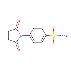 NS(=O)(=O)c1ccc(N2C(=O)CCC2=O)cc1 ZINC000001628290