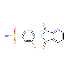 NS(=O)(=O)c1ccc(N2C(=O)c3cccnc3C2=O)c(Br)c1 ZINC000013799071